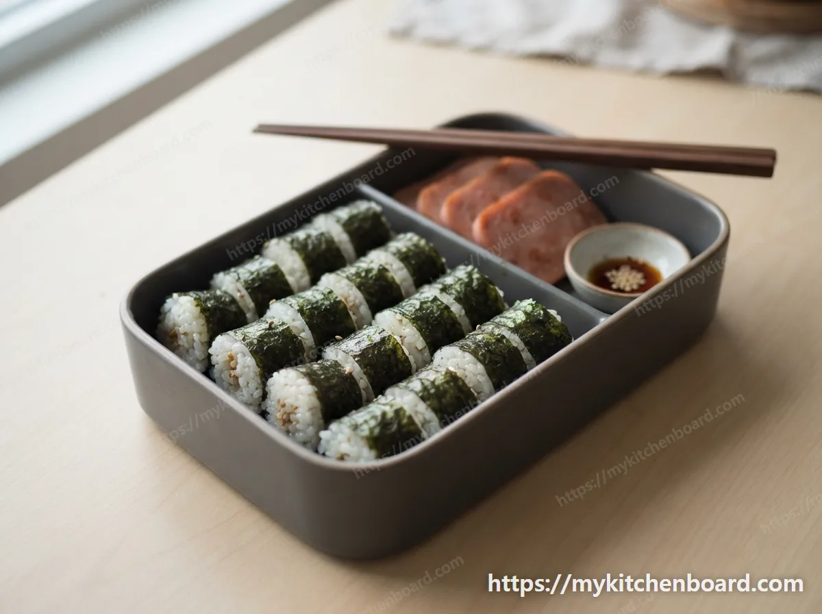 Rollitos de kimbap con jamón bajo en sodio