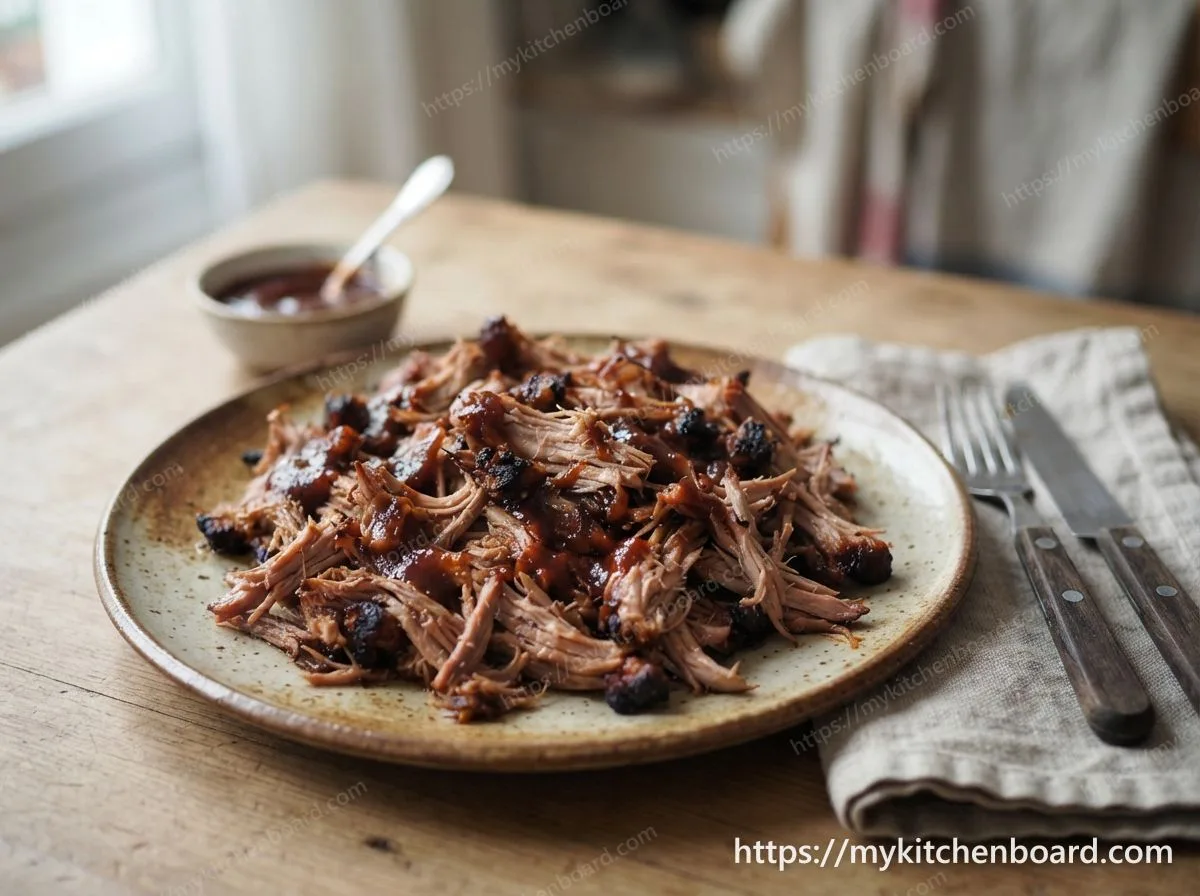 Effiloché de porc au barbecue