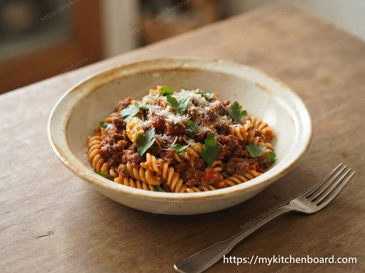 Beef Meat Sauce Pasta