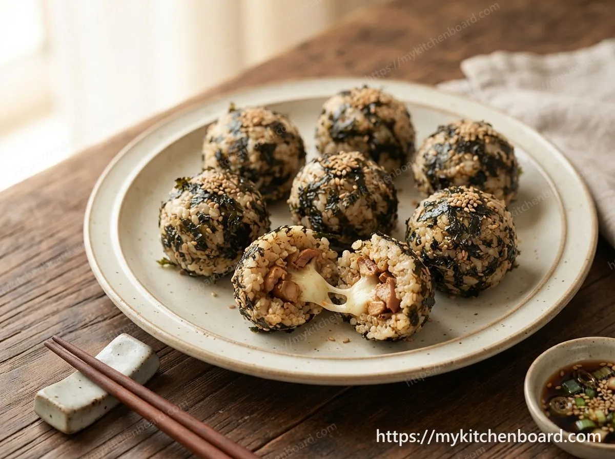 Hähnchen-Käse-Reisbällchen