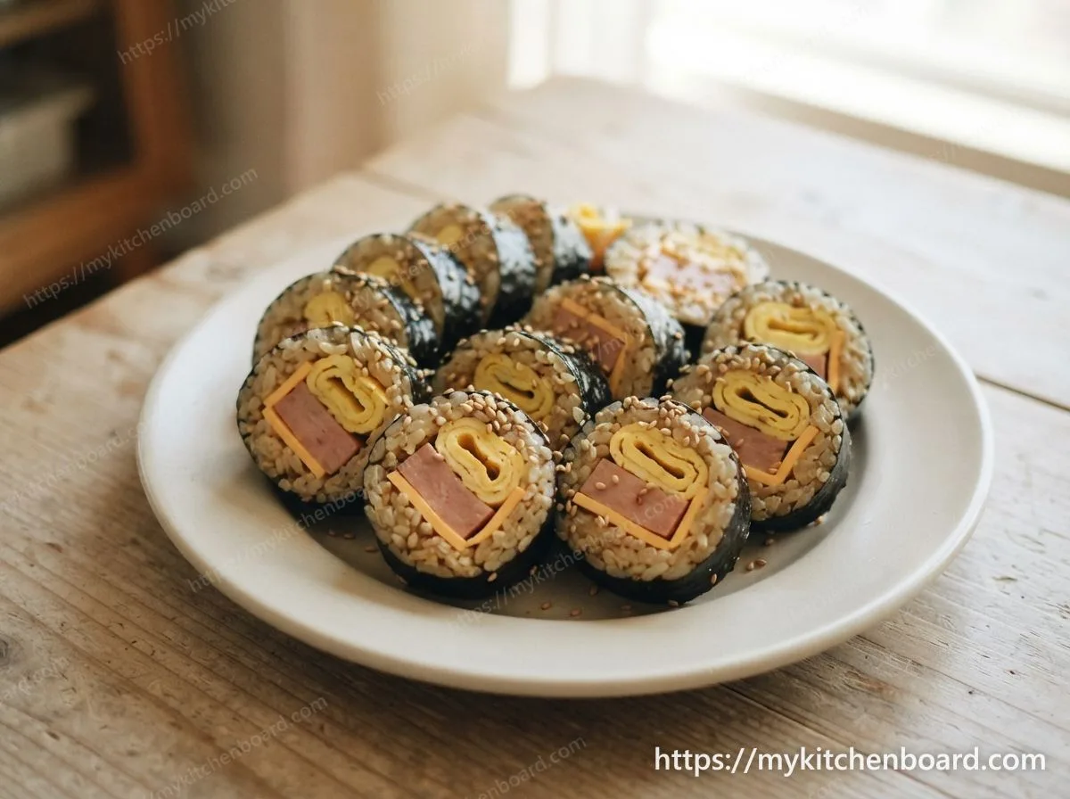 Gimbap au jambon et au fromage